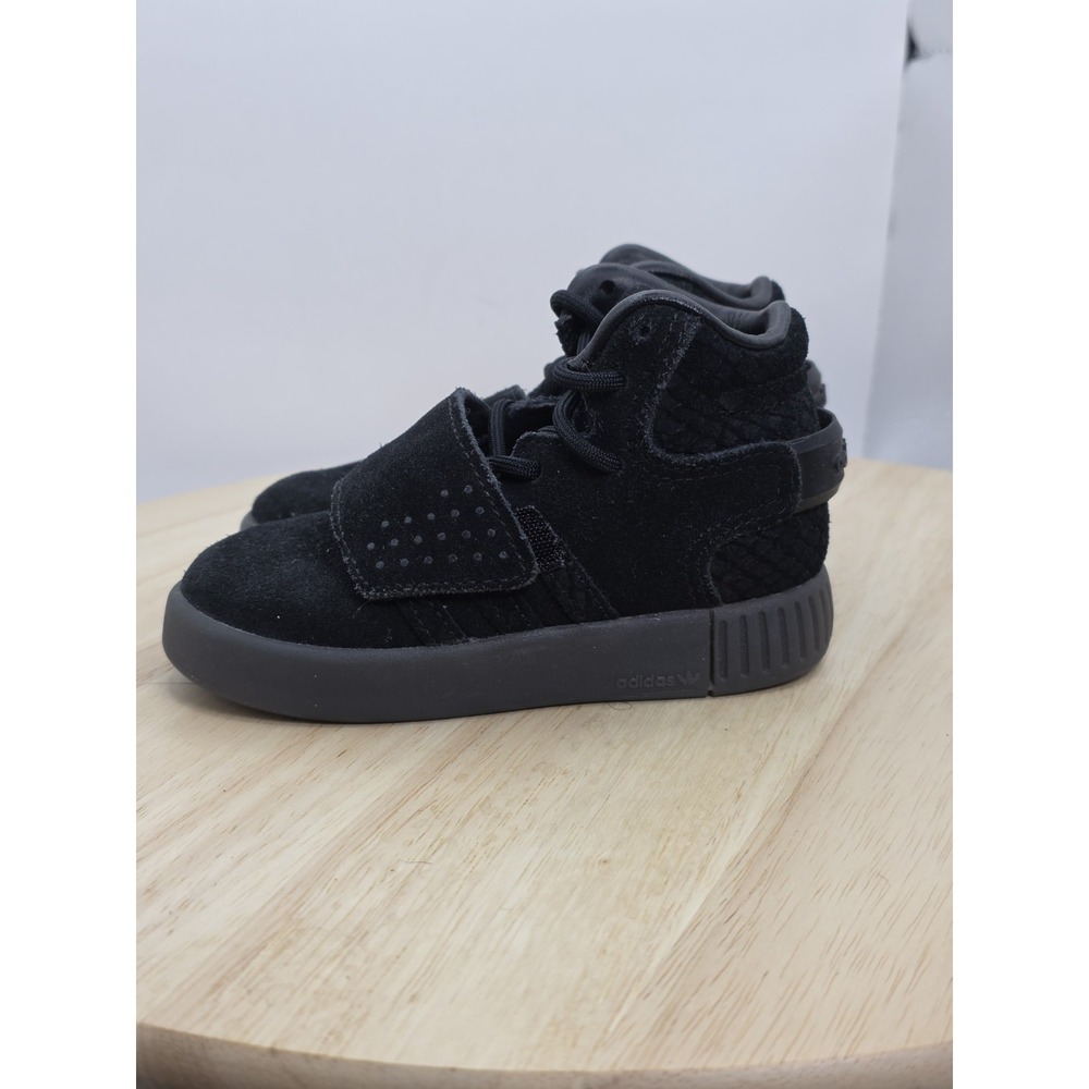 Little Kids 6K - Adidas Tubular Invader Strap Athletic Shoes‎ Triple Black RARE